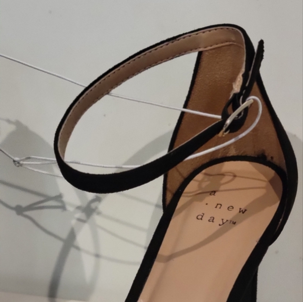 Women's Gillie Microsuede Stiletto Heeled Pump Sandals - A New Day Black 8.5 - Picture 9 of 9